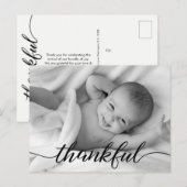 "Dankbaar" gepersonaliseerde Baby foto dank u beri Aankondigingskaart (Voorkant / Achterkant)