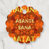 Dankbaar Geven: Multi-Shaped Asante Sana Zebra Ar Bedankjes Labels (Achterkant)