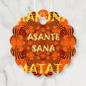 Dankbaar Geven: Multi-Shaped Asante Sana Zebra Ar Bedankjes Labels (Voorkant)