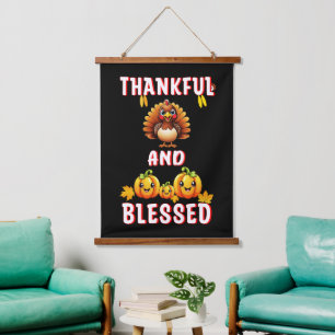 Dankbaar Gezegend 23 US Maple November Thanksgivin Hangend Wandkleed