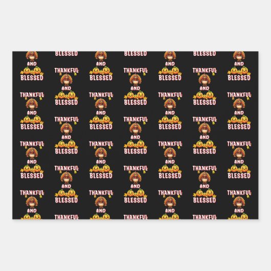 Dankbaar Gezegend 23 US Maple November Thanksgivin Inpakpapier Vel (Voorkant 3)