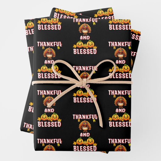 Dankbaar Gezegend 23 US Maple November Thanksgivin Inpakpapier Vel (In situ)