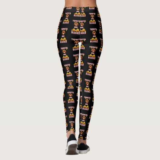 Dankbaar Gezegend 23 US Maple November Thanksgivin Leggings (Achterkant)