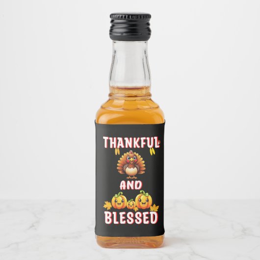 Dankbaar Gezegend 23 US Maple November Thanksgivin Likeurfles Etiket (Voorkant)