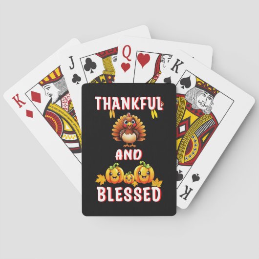 Dankbaar Gezegend 23 US Maple November Thanksgivin Pokerkaarten (Achterkant)