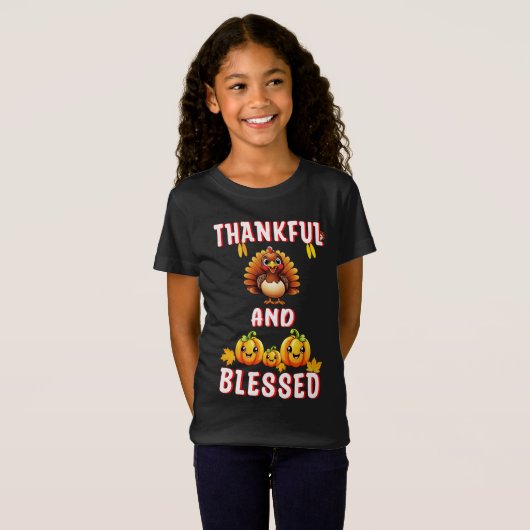 Dankbaar Gezegend 23 US Maple November Thanksgivin T-shirt (Voorkant volledig)