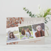 Dankbaar & gezegend | 3 foto's Happy Thanksgiving Feestdagenkaart (Staand voorkant)