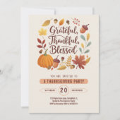 Dankbaar Gezegend blad Thanksgiving Herfst Kaart (Voorkant)