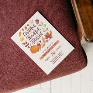 Dankbaar Gezegend blad Thanksgiving Herfst Kaart