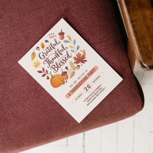 Dankbaar Gezegend blad Thanksgiving Herfst Kaart