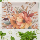 Dankbaar gezegend bloemige Thanksgiving Theedoek (Gevouwen)