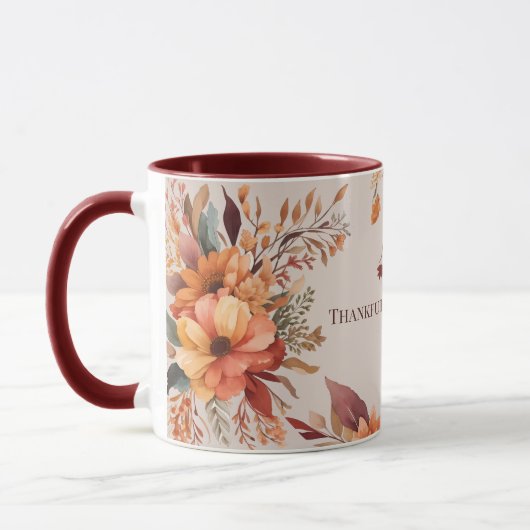 Dankbaar gezegend bloemrijke Thanksgiving Mok (Links)
