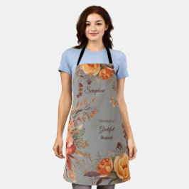 Dankbaar gezegend Bloemrijke Thanksgiving Schort