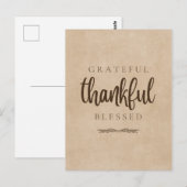 Dankbaar Gezegend Bruin Briefkaart (Voorkant / Achterkant)