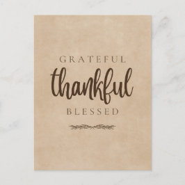 Dankbaar Gezegend Bruin Briefkaart