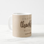 Dankbaar Gezegend Bruin Koffiemok (Voorkant links)