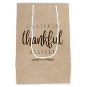 Dankbaar Gezegend Bruin Medium Cadeauzakje (Achterkant)