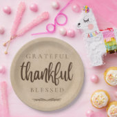 Dankbaar Gezegend Bruin Papieren Bordje (Feest)
