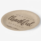 Dankbaar Gezegend Bruin Papieren Bordje (Gekanteld)