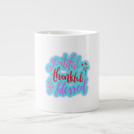 Dankbaar gezegend citaat grote koffiekop