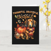 Dankbaar Gezegend Dachshund Hond Herfst Y'All Kaart (Gele Bloem)