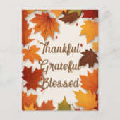 Dankbaar Gezegend Dankbaar Herfstblad Thanksgiving Feestdagenkaart (Voorkant)