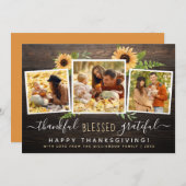 Dankbaar gezegend dankbaar | Thanksgiving van het Kaart (Voorkant / Achterkant)