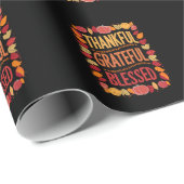 Dankbaar Gezegend Dankdag Herfst Cadeaupapier (Rol Hoek)