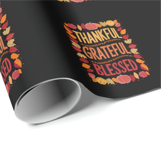 Dankbaar Gezegend Dankdag Herfst Cadeaupapier (Rol Hoek)