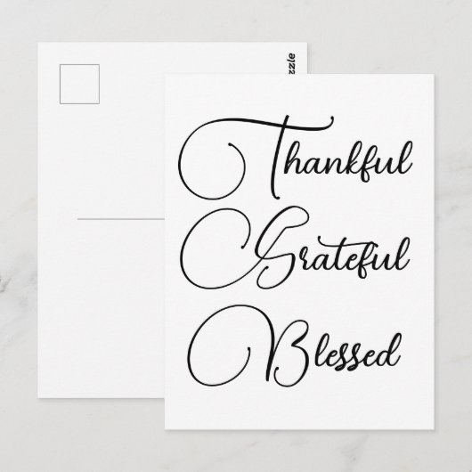Dankbaar Gezegend dankdag script Briefkaart (Voorkant / Achterkant)