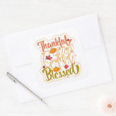 Dankbaar Gezegend: De Hartslag van de Herfst Vierkante Sticker (Envelop)