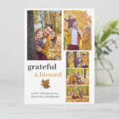 Dankbaar & Gezegend Fall thanksgiving familie foto Feestdagenkaart (Staand voorkant)