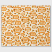 Dankbaar & Gezegend Feestelijk Sinaasappel Bladere Cadeaupapier (Vlak)