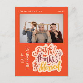 Dankbaar Gezegend Foto Oranje Herfst Briefkaart
