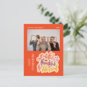 Dankbaar Gezegend Foto Oranje Herfst Briefkaart (Staand voorkant)