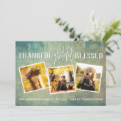Dankbaar Gezegend Fotocollage Feestdagenkaart (Staand voorkant)