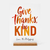 Dankbaar Gezegend Geef Bedankt Herfst Kleurrijk Sc Acryl Bord (Voorkant)