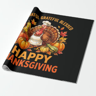 Dankbaar Gezegend Gelukkig Thanksgiving Cadeaupapier