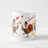 Dankbaar Gezegend Gelukkig Thanksgiving Grote Koffiekop (Voorkant)