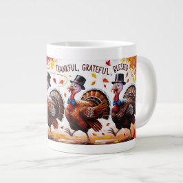 Dankbaar Gezegend Gelukkig Thanksgiving Grote Koffiekop