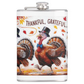 Dankbaar Gezegend Gelukkig Thanksgiving Heupfles (Voorkant)