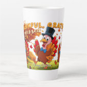 Dankbaar Gezegend Gelukkig Thanksgiving Latte Mok (Voorkant)