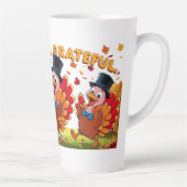 Dankbaar Gezegend Gelukkig Thanksgiving Latte Mok (Rechts)