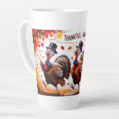 Dankbaar Gezegend Gelukkig Thanksgiving Latte Mok (Linkerhoek)
