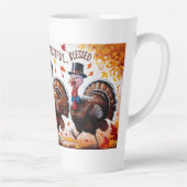 Dankbaar Gezegend Gelukkig Thanksgiving Latte Mok (Rechts)