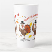 Dankbaar Gezegend Gelukkig Thanksgiving Latte Mok (Voorkant)