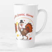 Dankbaar Gezegend Gelukkig Thanksgiving Latte Mok (Rechts)