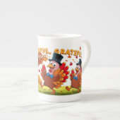 Dankbaar Gezegend Gelukkig Thanksgiving Porselein Kop (Voorkant rechts)