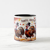 Dankbaar Gezegend Gelukkig Thanksgiving Tweekleurige Koffiemok (Center)