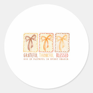 Dankbaar Gezegend Gods Getrouwe Christenen Ronde Sticker